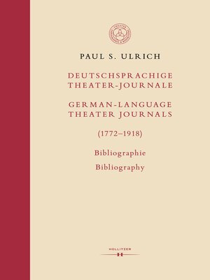 cover image of Deutschsprachige Theater-Journale / German-Language Theater Journals (1772–1918)